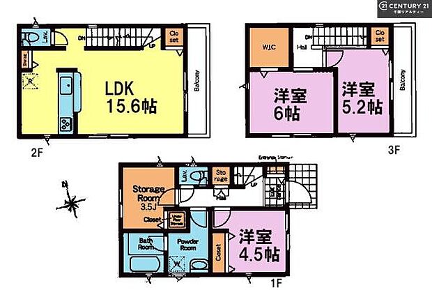 3SLDKの魅力的な間取り!LDKはゆったりとした空間で、ご家族との団らん時間が、より一層充実したものになりますね家族との仲が深まり、自然と笑顔が増えそうです!