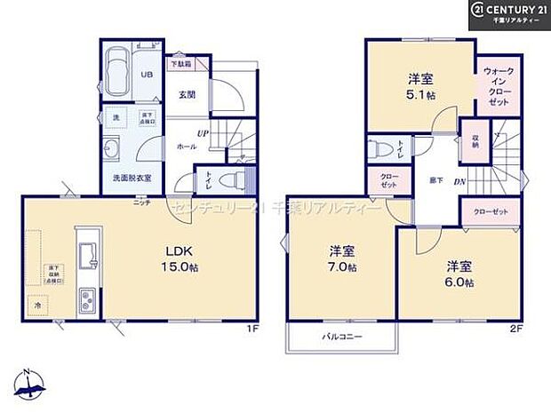 3LDKの魅力的な間取り!LDKはゆったりとした空間で、ご家族との団らん時間が、より一層充実したものになりますね。家族との仲が深まり、自然と笑顔が増えます!