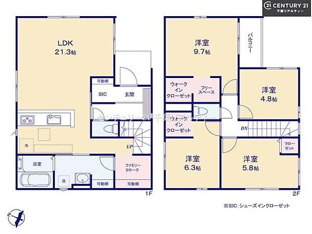 4LDKの魅力的な間取り!LDKはゆったりとした空間で、ご家族との団らん時間が、より一層充実したものになりますね。家族との仲が深まり、自然と笑顔が増えます!