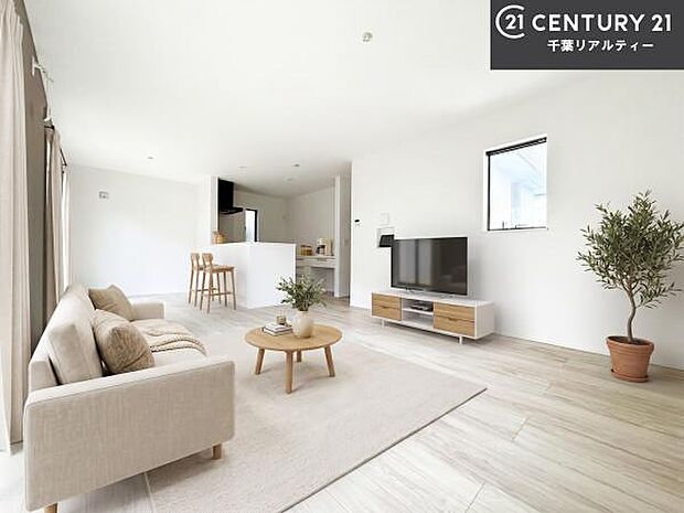 家具はCGパースです。心地良いリビングは家族が自然と集まります。家族団欒の時間が増えそうです。ご家族と、より一層充実した時間を過ごせそうですね。
