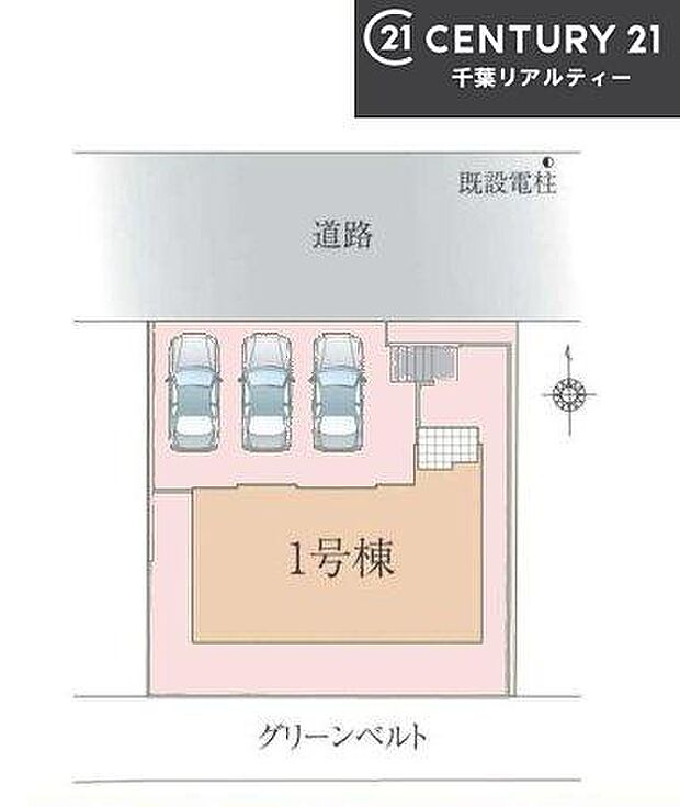 カースペースは3台付き!セカンドカー持ちの方や急な来客時にも安心ですね。