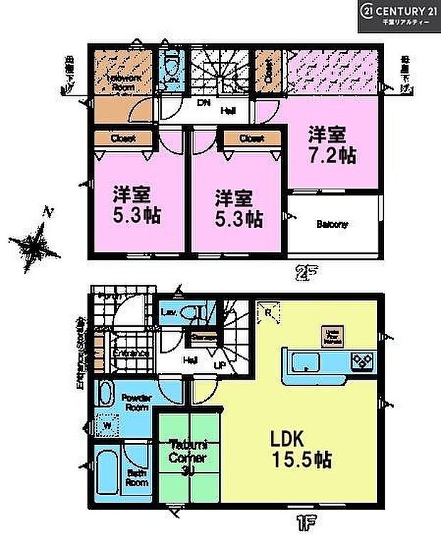 3LDKの魅力的な間取り!LDKはゆったりとした空間で、ご家族との団らん時間が、より一層充実したものになりますね。家族との仲が深まり、自然と笑顔が増えます!