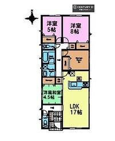 3SLDKの魅力的な間取り!LDKはゆったりとした空間で、ご家族との団らん時間が、より一層充実したものになりますね。家族との仲が深まり、自然と笑顔が増えます!