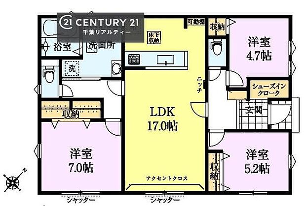 3LDKの魅力的な間取り!LDKはゆったりとした空間で、ご家族との団らん時間が、より一層充実したものになりますね家族との仲が深まり、自然と笑顔が増えそうです!