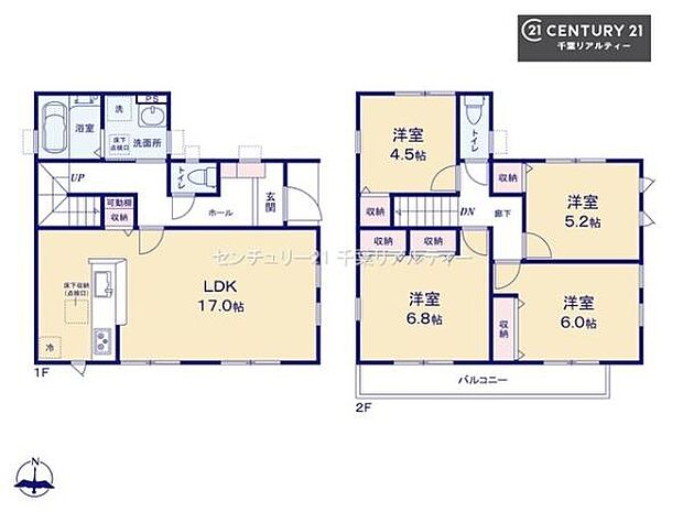 4LDKの魅力的な間取り!LDKはゆったりとした空間で、ご家族との団らん時間が、より一層充実したものになりますね家族との仲が深まり、自然と笑顔が増えそうです!