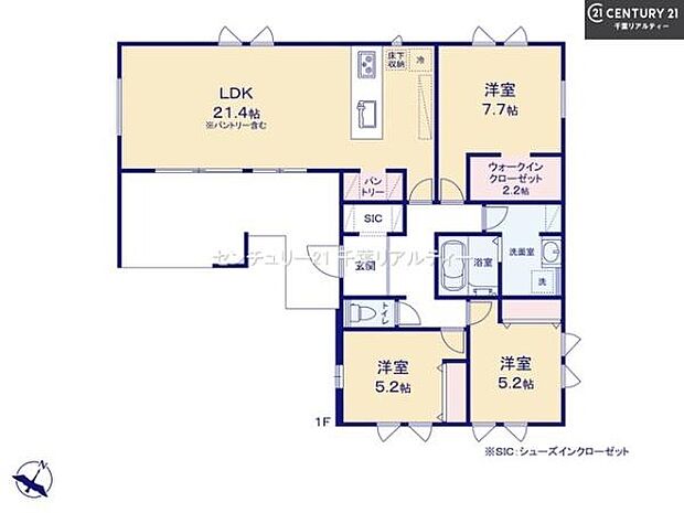 3LDKの魅力的な間取り!LDKはゆったりとした空間で、ご家族との団らん時間が、より一層充実したものになりますね。家族との仲が深まり、自然と笑顔が増えます!