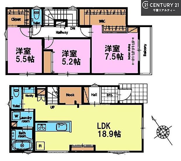 3LDKの魅力的な間取り!LDKはゆったりとした空間で、ご家族との団らん時間が、より一層充実したものになりますね家族との仲が深まり、自然と笑顔が増えそうです!