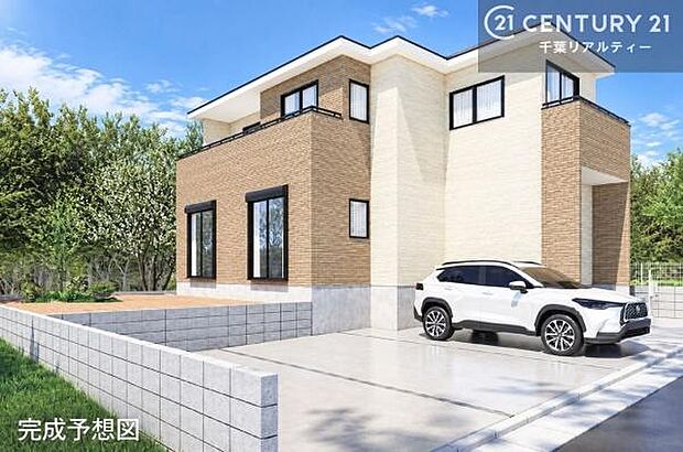 こちらは建物の完成予想図です。住まいの外観や雰囲気をぜひご覧ください。