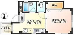 ハイツ.K 1DKの間取図画像