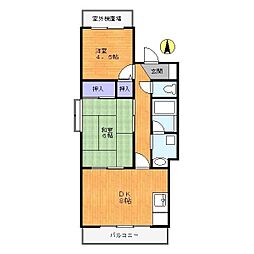 メゾンドファミーユ2 2DKの間取図画像