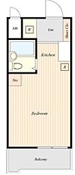TOP西新井No.2 ワンルームの間取図画像