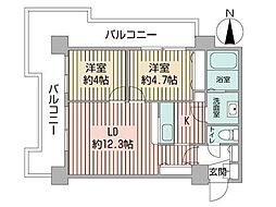 UURコート札幌北3条 3階2LDKの間取り