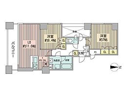 グランカーサ裏参道 4階2LDKの間取り