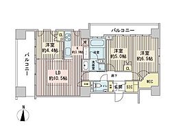 パークホームズ札幌大通東ザレジデンス 11階3LDKの間取り