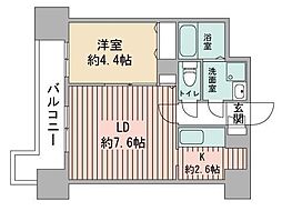 レジディア札幌駅前 15階1LDKの間取り