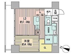 ラヴェーラ大通公園 2階1LDKの間取り