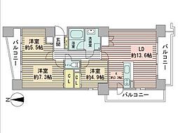 RESIDIA円山北五条 3LDKの間取図画像