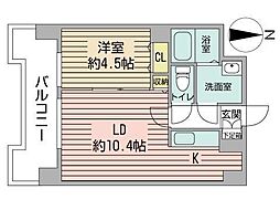 UURコート札幌北三条 1LDKの間取図画像