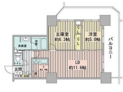 PRIMEURBAN札幌リバーフロント 2LDKの間取図画像