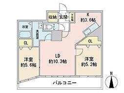 グランカーサ北3条 2LDKの間取図画像