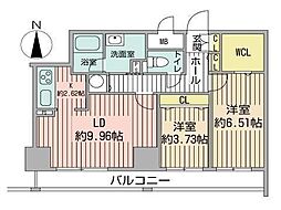 レシディア大通り西 2LDKの間取図画像