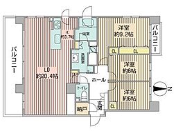 桂和レジデンス円山桜 3LDKの間取図画像