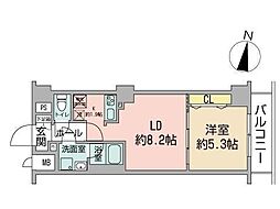 ビッグパレス南5条 1LDKの間取図画像