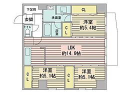 スペチアーレ伏見 3LDKの間取図画像