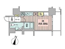 パシフィックタワー札幌 1Kの間取図画像