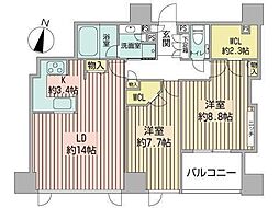シティタワー札幌大通 2LDKの間取図画像