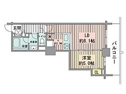 PRIMEURBAN札幌リバーフロント 1LDKの間取図画像