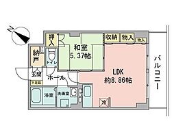 レジデンスカープ札幌 1LDKの間取図画像
