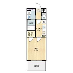 ブルーグラス 1Kの間取図画像