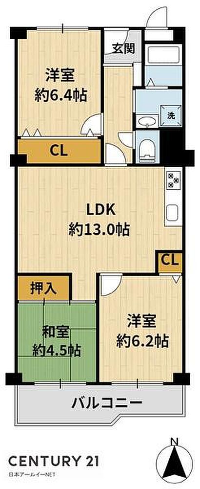 3LDK 間取り