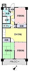藤プラザ 3DKの間取図画像