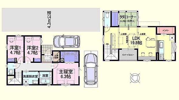 パントリー・土間収納・WIC！収納充実！