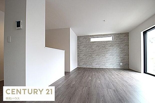 ◎お洒落なグレーのアクセントクロスが引き立つリビング!