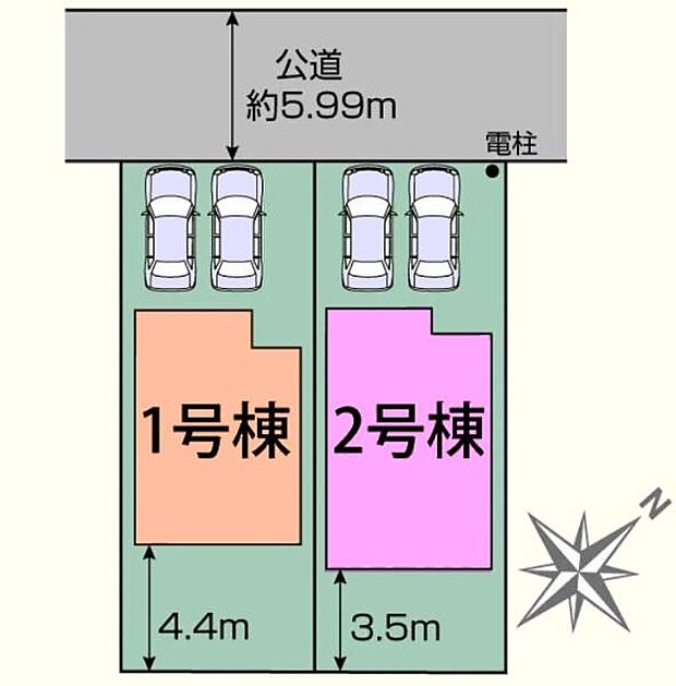 カースペース並列2台駐車可!