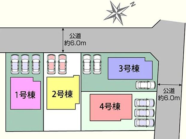 カースペース3台駐車可!車種による