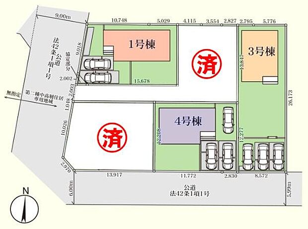 南側6m・西側9m公道に接道!