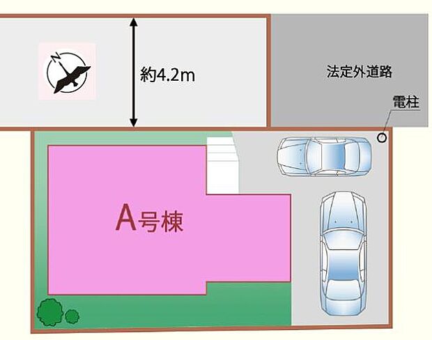 カースペース2台駐車可!車種により