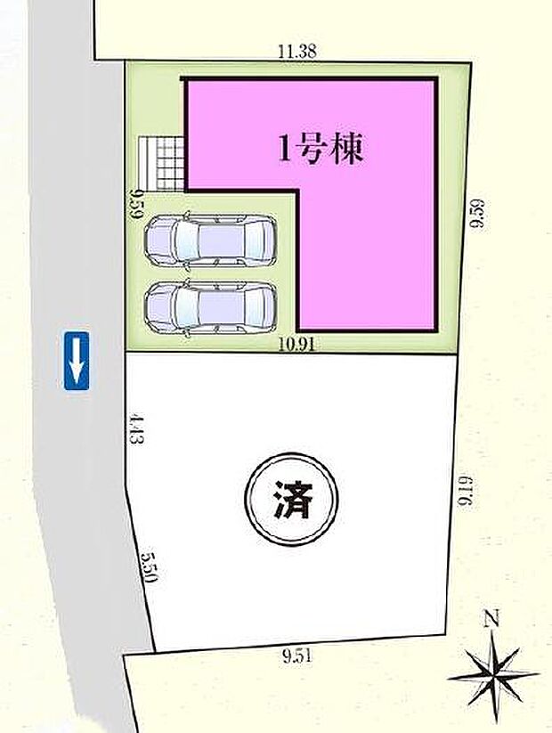 車通りが少なく車庫入れも安心です！