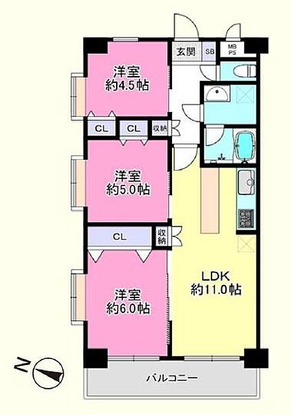 陽当たり風通しの良い角部屋です♪