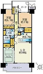 東京サーハウスリバーポート 3LDKの間取図画像