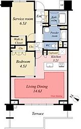 パークホームズ駒沢ザレジデンス 1SLDKの間取図画像