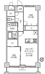 日榮ハイム生麦 2LDKの間取図画像