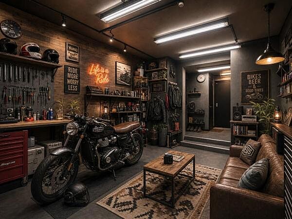 1階店舗部分　ガレージへのリフォームイメージ　※CG加工により家具消しステージングをしています。