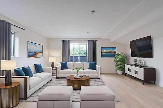 家の隅々まで陽光が届き、心地よい風が通り抜ける住まい。家族みんなが健やかに、そして朗らかに過ごせる空間がここにあります。※画像の家具一式はCGによるイメージ画像です。実際におかれておりません。