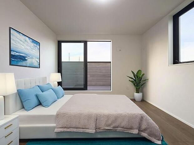 窓から届く爽やかな風と光。毎朝を心地よく迎えられる、開放感たっぷりの空間です。家族それぞれの個性を育む、自由なステージが整っています。(本画像はCGにて家具等を配置しております)