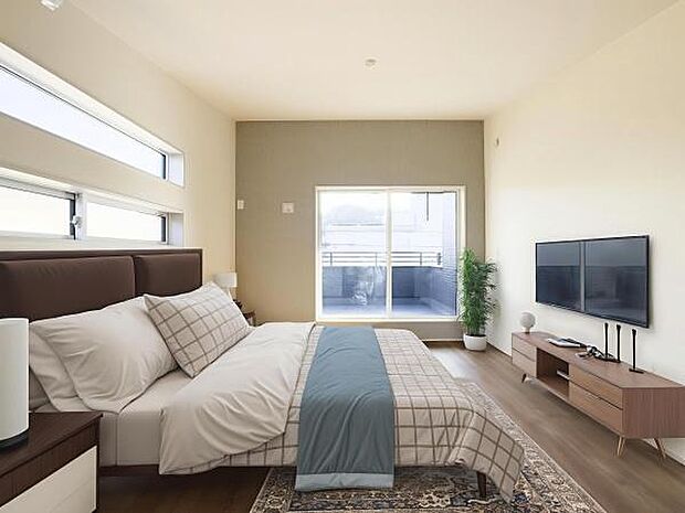 木の温もりを感じるフローリングと、窓から入る優しい光。家族の団らんが自然と生まれる場所。※画像の家具一式はCGによるイメージ画像です。実際におかれておりません。